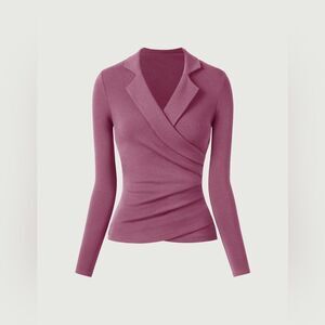 NWT OGL ProWsrm Collared Surplice Top - Rose Size XS